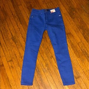 Express Women's Vibrant Blue Skinny Jeans